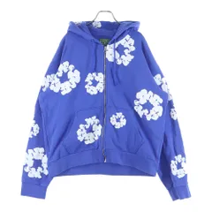 DENIM TEARS (デニムティアーズ) COTTON WREATH ZIP UP HOODIE コットン フラワージップアップパーカー ブルー