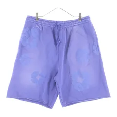 DENIM TEARS (デニムティアーズ) COTTON WREATH HALF SWEATPANTS コットン フラワー スウェットハーフパンツ パープル