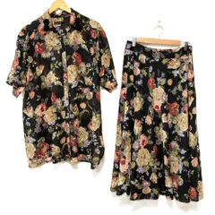 美品 INGEBORG インゲボルグ サマーロココpt.さらっとチュニック+フレアースカート セットアップ マルチカラー レディース 古着 中古 USED