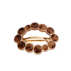 良品 ALEXANDRE DE PARIS アレクサンドルドゥパリ べっ甲柄 マーブル バレッタ ヘアアクセサリー ベージュ レディース 古着 中古 USED