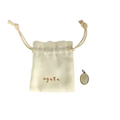 良品 agete アガット シェル シルバー オーバル ネックレストップ チャーム アクセサリー ホワイト レディース 古着 中古 USED