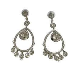 新品同様 SWAROVSKI スワロフスキー ティアドロップ スタッドピアス 箱付き シルバーカラー レディース 古着 中古 USED