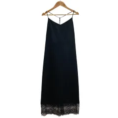 良品 24AW NOBLE ノーブル ルナサテンレーストリミングキャミワンピース 24040240103030 ブラック レディース 古着 中古 USED