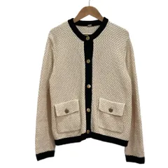 美品 25SS Mila Owen ミラオーウェン フラップポケット付金釦ニットカーデ 09WND251904 サイズ0 アイボリー レディース 古着 中古 USED