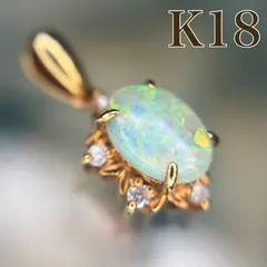 【買取店】K18 オパール 取り巻きダイヤ ペンダントトップ 18金 750 1g （※トップのみ） C3462