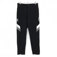 ハチヤーズ パンツ 黒×白 ロゴ刺しゅう 裏微起毛 ウエスト一部ゴム メンズ M ゴルフウェア 8YARDS