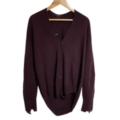 美品 22AW pas de calais パドカレ ニット カーディガン 34 バーガンディ レディース 古着 中古 USED