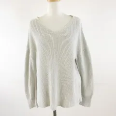 アンタイトル UNTITLED ニット セーター 長袖 Vネック グレー 2 *T441