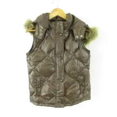 ギャップキッズ GAP KIDS ダウンベスト フェイクファー 茶 150 *T467