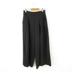 ワイドパンツ ロング タック 黒 F *A304