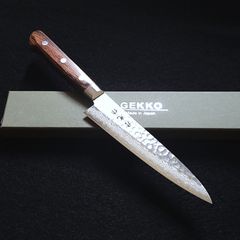 青紙2号 黒打 文化包丁 165㎜ G1401 焼栗柄 手作り 鍛造 月光作