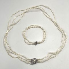 TASAKI タサキ 淡水パール 3連ネックレス 2連ブレスレット セット 