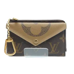 ルイヴィトン Louis Vuitton LV ポルトカルト レクトヴェルソ モノグラムリバース 名刺 コイン カードケース 小銭入れ ミニ ブラウン ブラック ゴールド レザー M81303【中古 AB品】 当店通常価格74800円