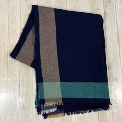 ジョンストンズ カシミヤ100% ストール (ネイビー/168cm)