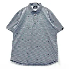 サイズ：LL PARADISO パラディーゾ  半袖ポロシャツ 総柄 ネイビー系 [240101564057] ゴルフウェア メンズ ストスト