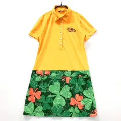 サイズ：L LOUD MOUTH ラウドマウス  半袖ワンピース ラッキーオレンジ柄 イエロー系 [240101564515] ゴルフウェア レディース ストスト