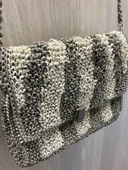 【美品】アンテプリマ ワイヤーバッグ チェーンショルダー ルッケット ボーダー ターンロック