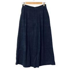 良品 PRADA プラダ シルクスカート サイズ42 ネイビー レディース 古着