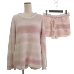 ジェラートピケ gelato pique 上下 セット パジャマ ナイトウェア ルームウェア 部屋着 ボーダー ショートパンツ セーター F ピンク ■OM