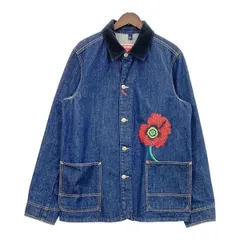KENZO ケンゾー フラワー 刺繍 ワークウェア デニムジャケット カバーオール FC65DV1019EB メンズ Lサイズ インディゴ アウター DM17746■のサムネイル