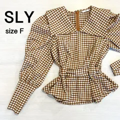 【SLY】個性的なギンガムチェック柄のブラウス (長袖) 【Fサイズ】[E-110] _