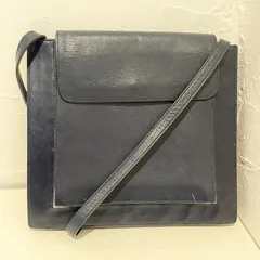 SAINT LAURENT サンローラン レザー ヴィンテージ ショルダーバッグ ネイビー レディース Y