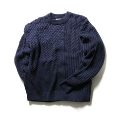激レア極上！90s J.CREW リネン コットンニット 黒 柄 巨人タグ M