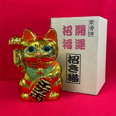 gold leaf】K24純金箔 金色の招き猫 高さ約32センチ - メルカリ