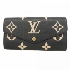 ルイ・ヴィトン(Louis Vuitton) ルイ・ヴィトン 長財布 モノグラム・アンプラント バイカラー ポルトフォイユサラ  M80496 ブラック ベージュレディース