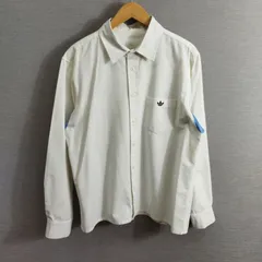 Adidas Originals アディダスオリジナルス 長袖 シャツ ワンポイント ロゴ 刺繍 コットン ポリ スポーツ カジュアル ホワイト系 O A262