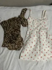 ザラ タイ レオパード チューブトップ & (バラ ミニ ONE PIECE xs) (2点まとめて)