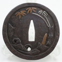 刀装具 鉄製 銀象嵌 筍文 鍔 鉄製 _ 骨董品 - メルカリ