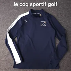 【le coq sportif golf】ルコックスポルティフ 秋冬 裏起毛 長袖 モックネック ポロシャツ ネイビー M レディース