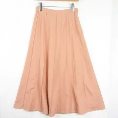 ナチュラルビューティーベーシック NATURAL BEAUTY BASIC フレア ロング スカート ピンタック M オレンジ kz10051