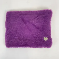 ot2226 OKaidi オカイディ KIDS キッズ ネックウォーマ 10/14Y パープル ニット ファー ハート ワンポイント リブ編み ストレッチ 10~14歳 OBAiBi