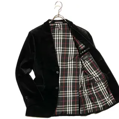 BURBERRY BLACK LABEL バーバリーブラックレーベル テーラードジャケット ベロア ノバチェック ブラック Mサイズ