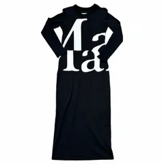 Maison Margiela メゾンマルジェラ　ワンピース　38　レディース　ブラック　ロゴ　長袖　ロング　カットソー　春夏
