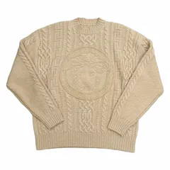 VERSACE ヴェルサーチェ　メンズ　ニット　メデューサ　46　23年　ベージュ　ウール　1013556　長袖　セーター　ヴェルサーチのサムネイル