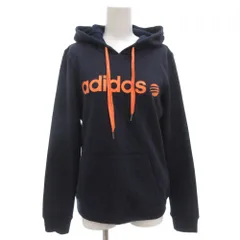 アディダスネオ adidas neo 裏起毛スウェットプルオーバーパーカー フーディー 長袖 OT プリントロゴ 紺 ネイビー /GV