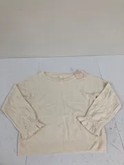 送料無料★新品タグ付き★MAJESTIC LEGON マジェスティックレゴン★袖口ダイヤ柄Vネックニット　ニット　セーター★Mサイズ★アイボリー　#80119shh