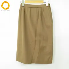 #w レリアン Leilian スカート タイト 9 茶系 無地 ウール 日本製 レディース [986372] k01