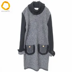 ギャラリービスコンティ GALLERY VISCONTI ニットワンピース 金ボタン リボン タートルネック レディース [w966747]