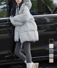 中綿ダウンコートフード付きダウンブルゾン