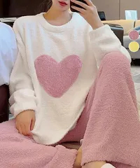 ルームウェア上下セット フリースパジャマ