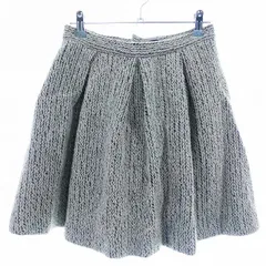 スピック&スパン Spick&Span POUR FEMME フレアスカート ミニ タック バックファスナー ウール ミックスカラー 無地 36 グレー ボトムス /T2