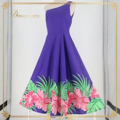 フラダンス 衣装 ワンピース ドレス Hula Ku パープル系 日本製 ワン