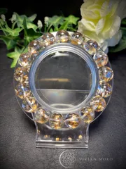 💎天然石   超希少✨🌈虹キラキラ✨️ 金箔錦鯉  大玉（透明度抜群）    ブレスレット   レディース＆メンズ     E771