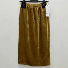 AP99　美品　Diagram　ダイアグラム　 GRACE CONTINENTAL　グレースコンチネンタル　 ベルベットタイトSK　タイトスカート　イエロー　 黄　シルク混　光沢　ウエストゴム　タグ付き　レディースのサムネイル