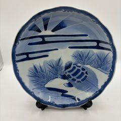 ◾️江戸中期様式 陽光×波兎文 色絵小皿（直径14cm）｜三鷹ギャラリー