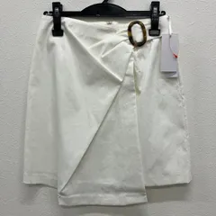 AP102　美品　Diagram　ダイアグラム　 GRACE CONTINENTAL　グレースコンチネンタル　 タックミニSK　ミニスカート　キナリ　白系　無地　 裏地あり　ベルト付き　膝丈　タグ付き　レディースのサムネイル